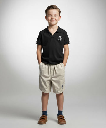 Boy's Pique Short Sleeve Polo - Navy