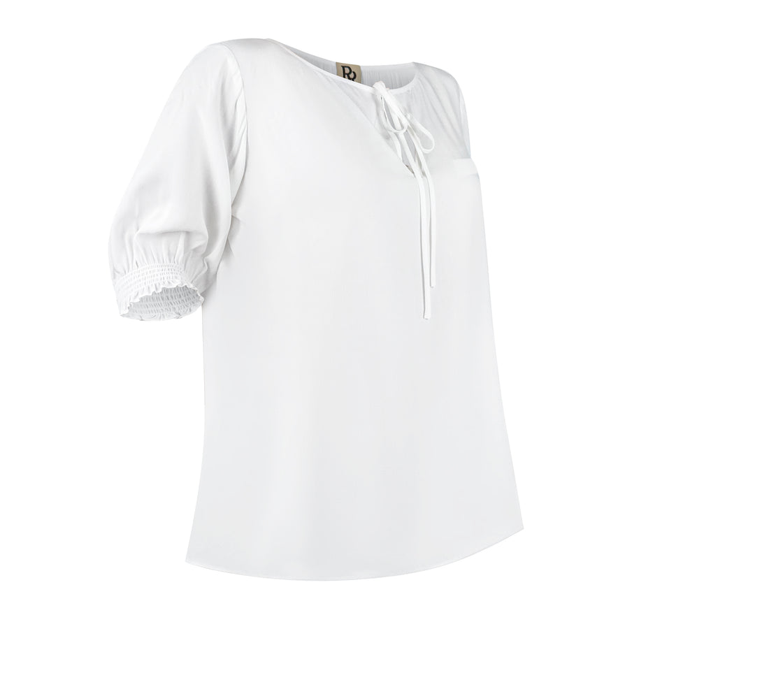 BASIC | Women's Short Sleeve Top -White Basic