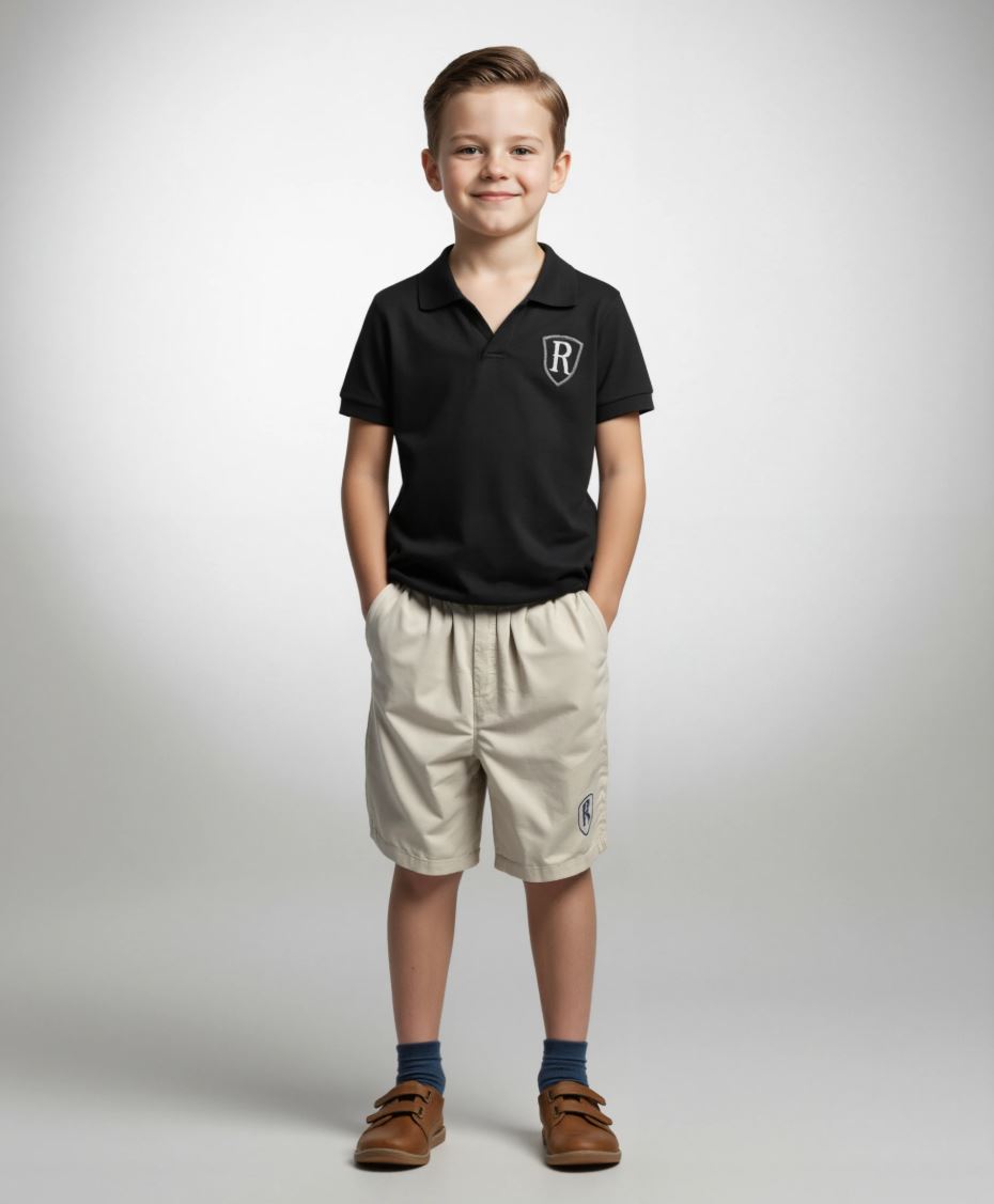 Boy's Pique Short Sleeve Polo - Navy