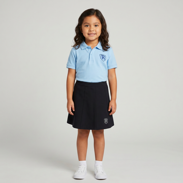 SCHOOL |Girl Pique Polo Shirt - Light Blue