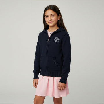 Sweater Jacket with Hoodie - Navy