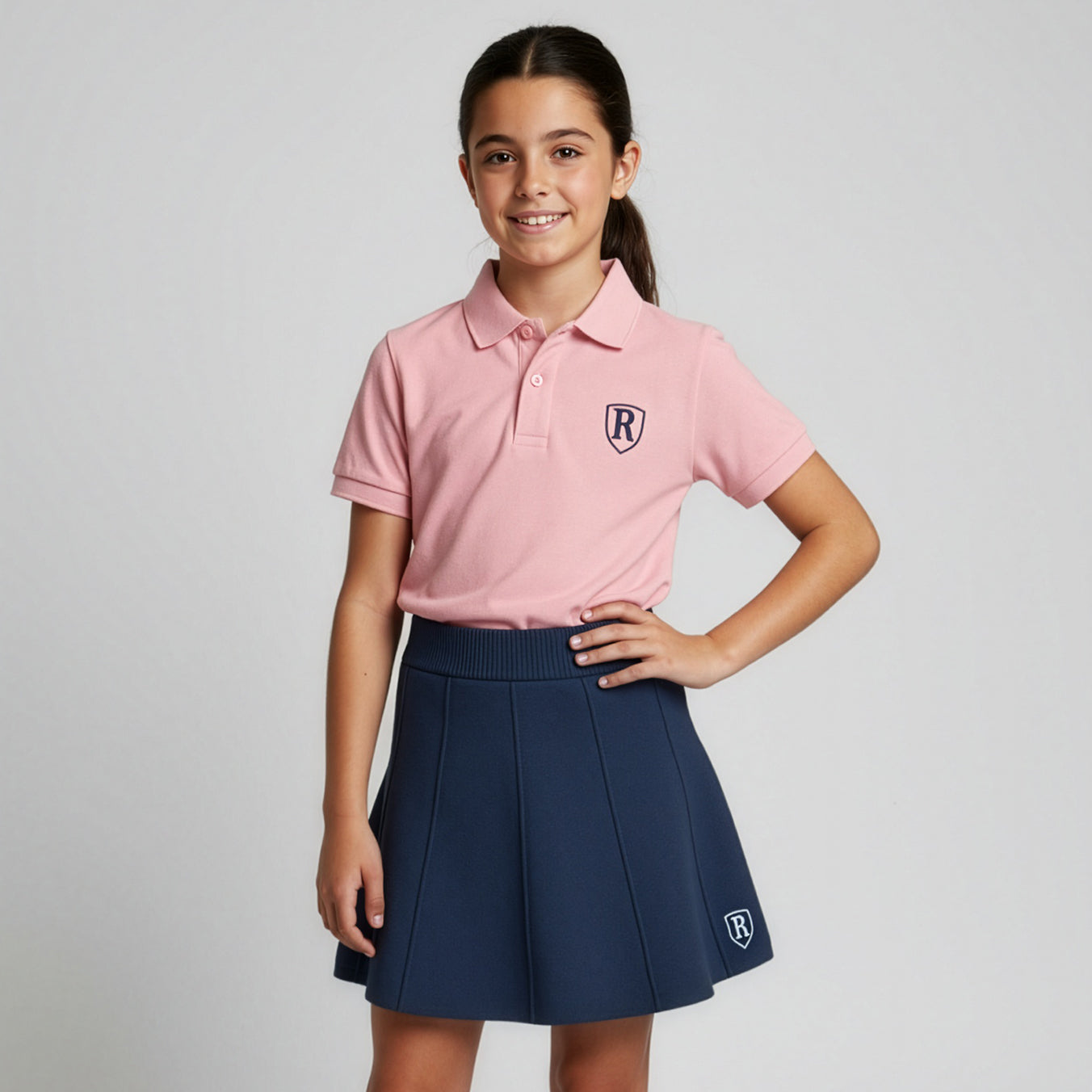 Knitted Short Skirt - Navy