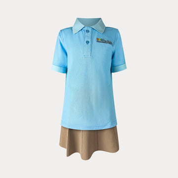 Polo de manga corta de piqué - Azul marino