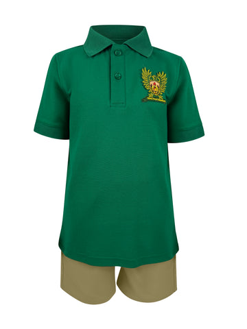 GLORIA FLOYD |Boy's Pique Short Sleeve Polo - Forest