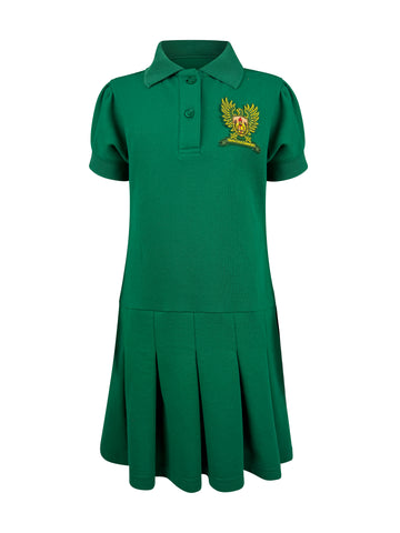 GLORIA FLOYD | Girl's Pique Polo Dress -Forest