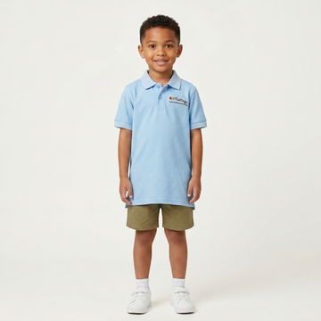 Polo de manga corta de piqué - Azul marino