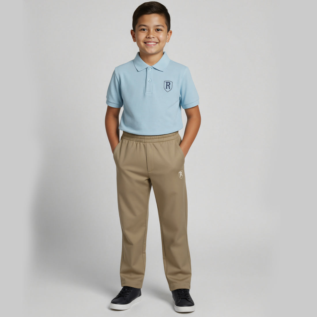 Boy's Pique Short Sleeve Polo - Light Blue