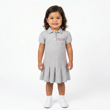 BOTTEGA |Girl Pique Polo Dress - Heather Grey