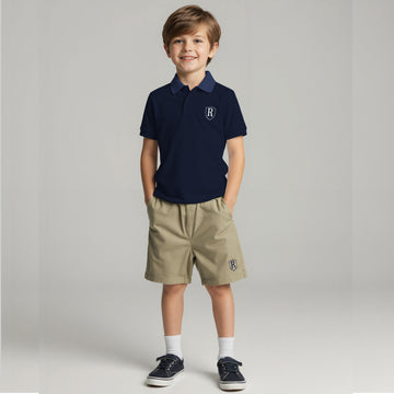 PRE ORDER | Boy's Pique Short Sleeve Polo - Navy
