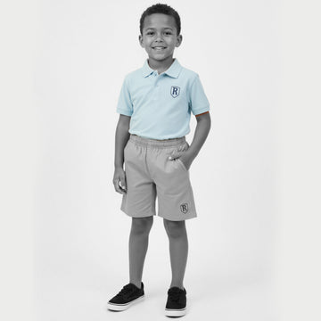 Preloved | Boy's Pique Short Sleeve Polo - Light Blue