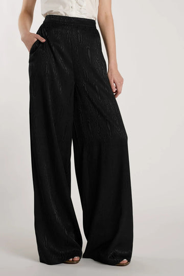 Long Pants with Elastic Waist - Black
