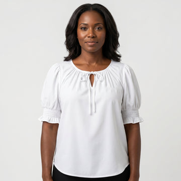 BASIC | Women's Short Sleeve Top -White Basic